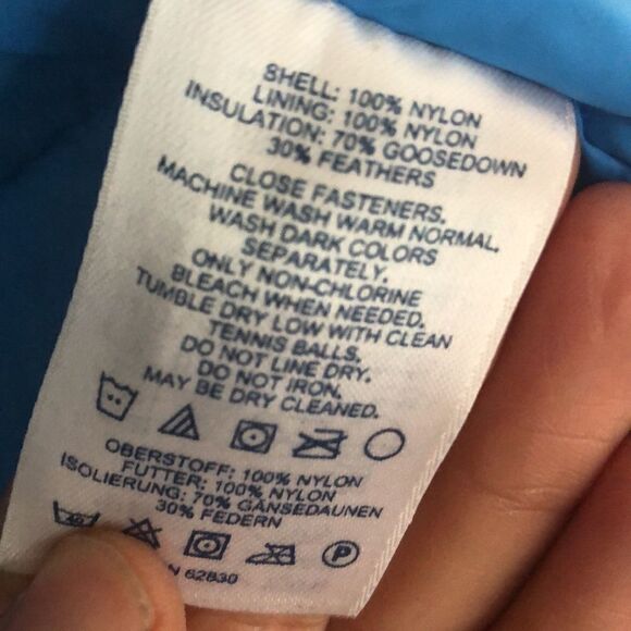Lands End Blue goose down puffer vest. Size L - Picture 3 of 6